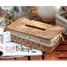 (BC-ST1095) High Quality Handmade Willow Facial Tissue Box with Cover